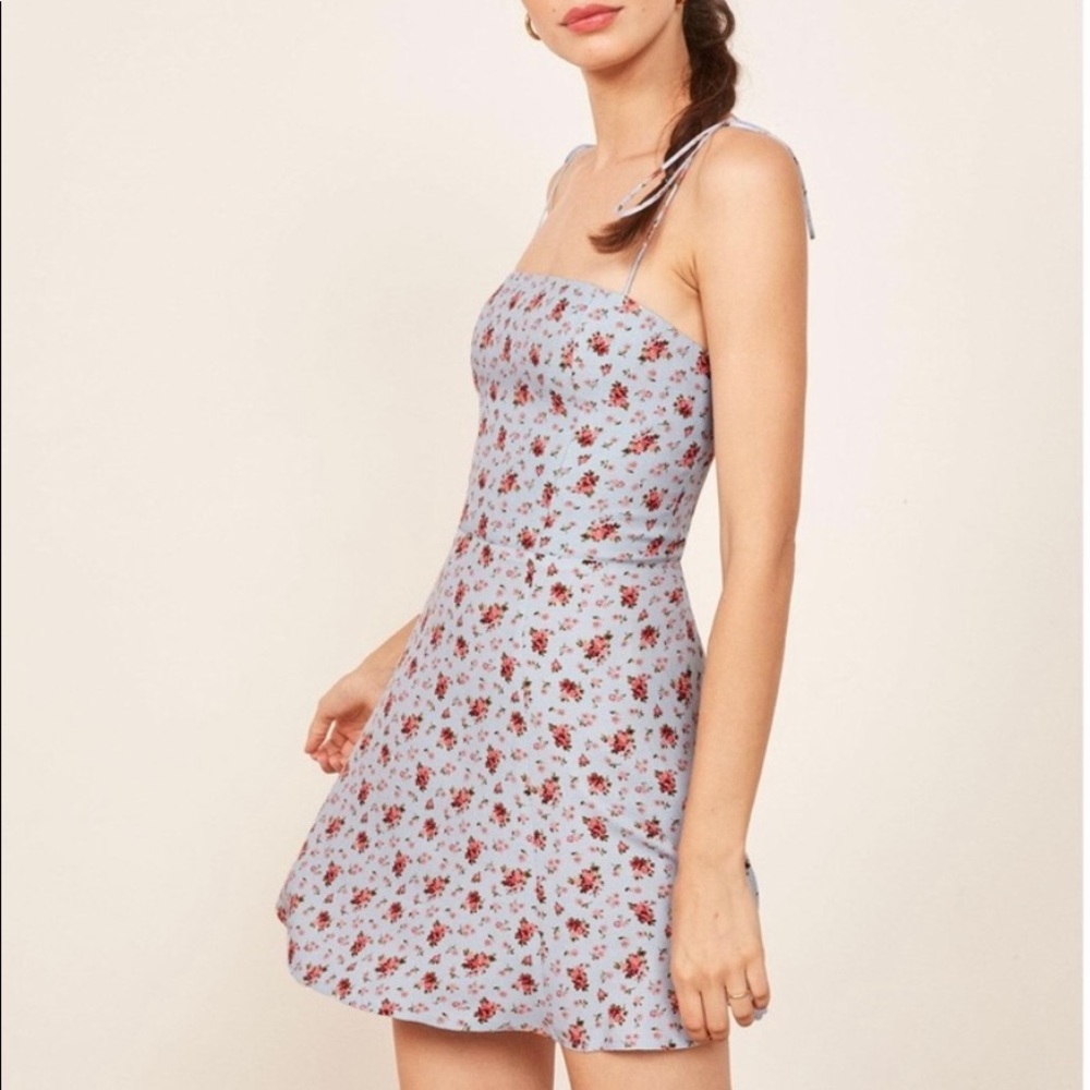 Reformation Blue Floral Mini Dress